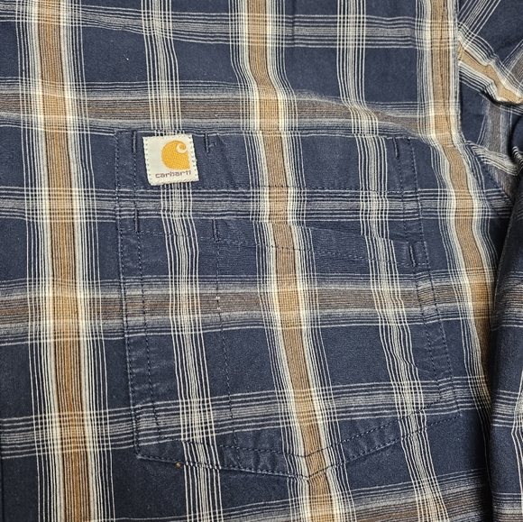 Carhartt Blue Plaid Long Sleeve Button Down Shirt Men’s Extra Large(XL) - Picture 3 of 11